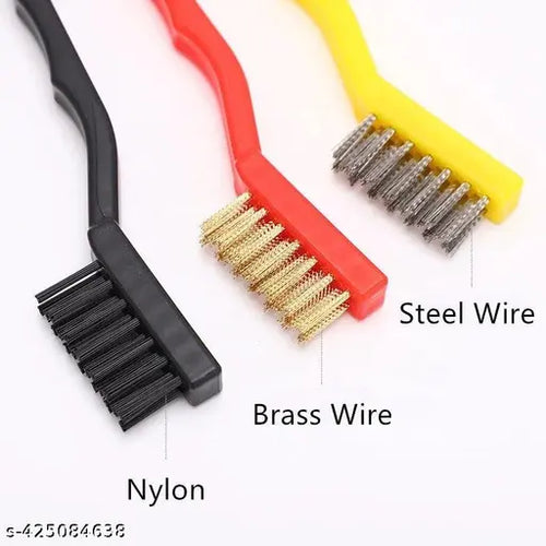 3-Piece Mini Wire Cleaning Brush Set (Nylon, Brass, Stainless Steel)