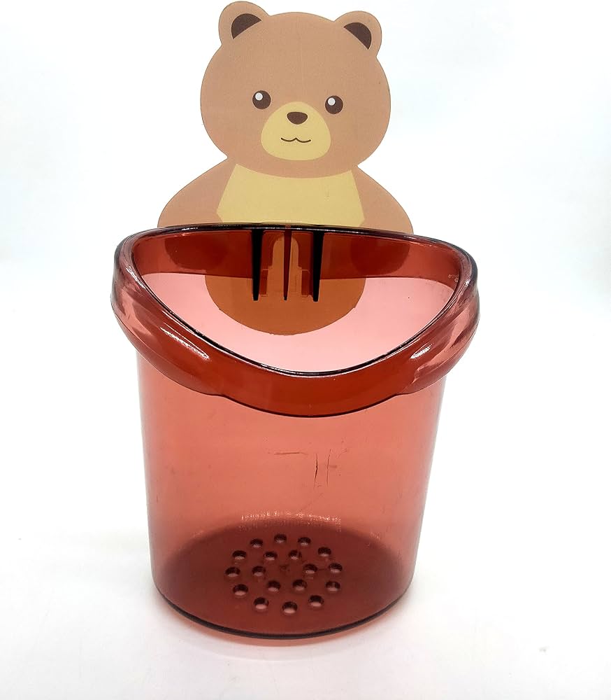 Teddy Bear Toothbrush Holder – Cute Wall-Mounted Kids Organizer