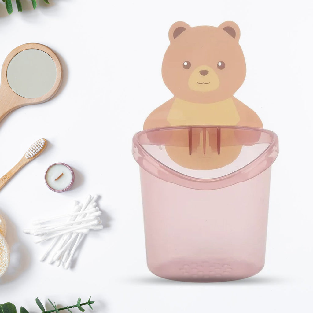 Teddy Bear Toothbrush Holder – Cute Wall-Mounted Kids Organizer